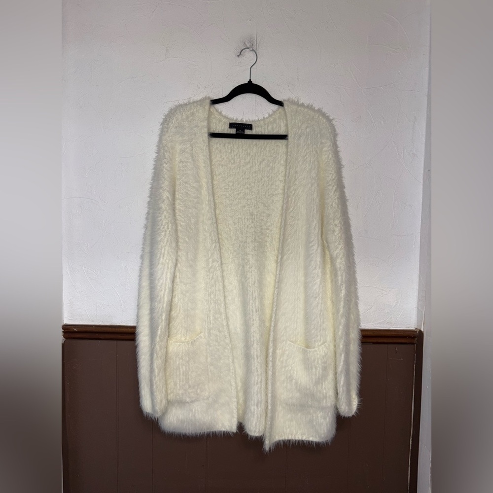 Sanctuary - White Fleece Cardigan